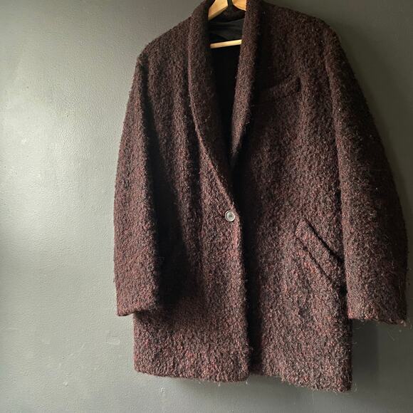 IRO Rafa Oversized Burgundy Coat Size 4 - Picture 12 of 14
